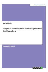 Vergleich verschiedener Ernährungsformen der Menschen