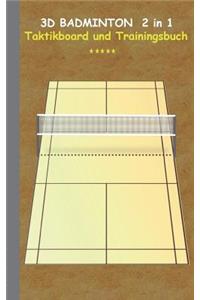 3D Badminton 2 in 1 Taktikboard und Trainingsbuch