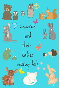 Animals and their babies coloring book