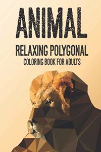 Animal Relaxing Polygonal Coloring Book For Adults