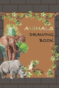 Animals Drawing Book: Drawing Coloring Workbook