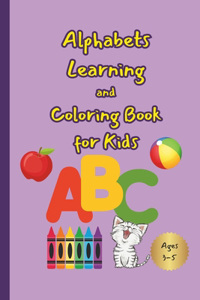 Alphabets learning and coloring book for kids