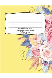 Composition Book Wide Ruled 100 Pages (7.44 x 9.69)