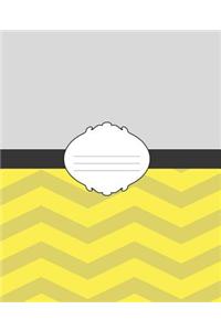 Cute Girly Yellow & White Chevron School Composition Lined Notebook