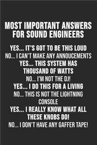Most Important Answers For Sound Engineers