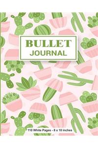Bullet Journal 110 White Pages 8x10 inches