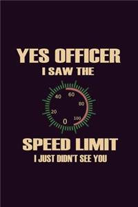 Yes Officer I saw The speed Limit I Just Didn'T see You