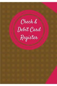 Check & Debit Card Register (BONUS Notes area/7 X 10 inches)