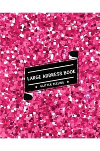 Large Address Book Glitter Feeling: The Best Solution for Senior to Organize the Contacts & Addresses - (Size 8x10 Inches) - With Pink Shining Glitter