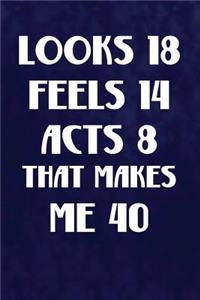Looks 18 Feels 14 Acts 8, That Makes Me 40