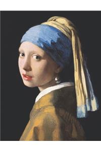 Girl With a Pearl Earring Black Paper Sketchbook: Johannes Vermeer Art Notebook for Painting & Drawing with Vivid Colors - Use with Art Supplies Like Colored Pencils, Chalk, Metallic Markers, Gel & 