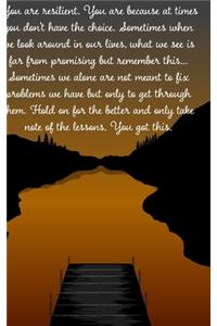 Inspire Notebook - Resiliance Cover Message - Blank Lined Paper