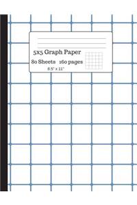 Big Graph Paper Composition Book: Graph Paper Composition Notebook, Grid Book, Squared Paper, Quad Ruled 5x5 Graph Paper, Big Graph Paper-8.5 X 11, 80 Sheets (Line Theme Notebook)