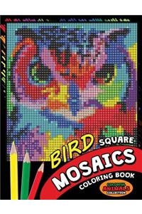 Bird Square Mosaics Coloring Book