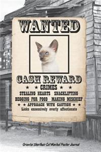Wanted Cat Oriental Shorthair Notebook