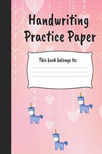 Handwriting Practice Paper: Blank dotted practice sheets for levels Pre-K to 3rd grade