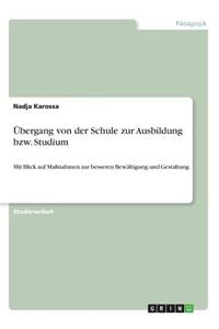 Übergang von der Schule zur Ausbildung bzw. Studium