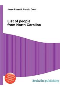 List of People from North Carolina