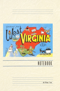 Vintage Lined Notebook Greetings from West Virginia, Map