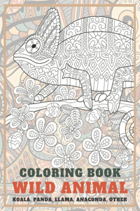 Wild Animal - Coloring Book - Koala, Panda, Llama, Anaconda, other