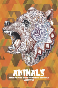 Adult Coloring Books for Markers or Pencils - Animals - Large Print