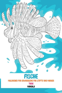 Malbücher für Erwachsene für Stifte und Marker - Mandala - Tiere - Fische