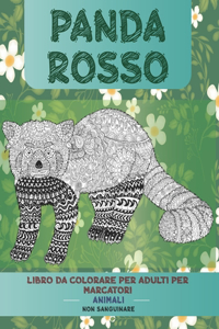 Libro da colorare per adulti per marcatori - Non sanguinare - Animali - Panda rosso