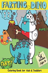 Farting Dino Coloring Book for Kids and Toddlers 30 Designs