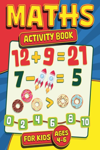 Maths Activity Book for Kids Ages 4-6