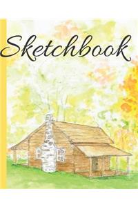 Cute Country Log Cabin Sketchbook for Drawing Coloring or Writing Journal Sandy Closs