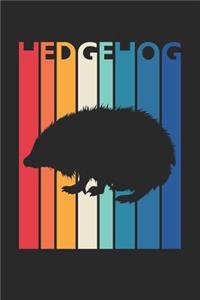 Vintage Hedgehog Notebook - Gift for Animal Lover - Colorful Hedgehog Diary - Retro Hedgehog Journal