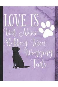Love Is Wet Noses Slobbery Kisses Wagging Tails