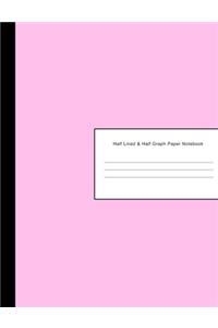 Half Lined & Half Graph Paper Notebook