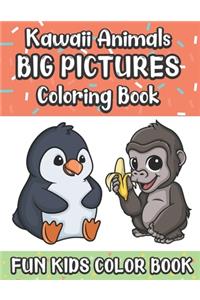 Kawaii Animals Big Pictures Coloring Book Fun Kids Color Book