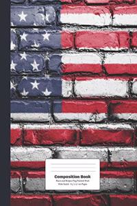 Composition Book Stars and Stripes Flag - Painted Wall Wide Rule