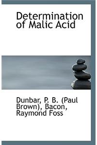 Determination of Malic Acid
