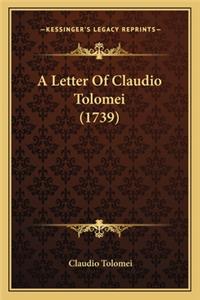 Letter of Claudio Tolomei (1739)