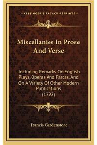 Miscellanies in Prose and Verse