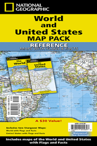 World and United States (Folded with Flags and Facts) [Map Pack Bundle]