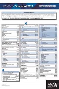 ICD-10 Snapshot 2017 Coding Cards Allergy/Immunology