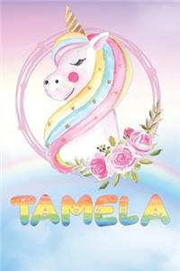 Tamela: Tamela's Unicorn Personal Custom Named Diary Planner Calendar Notebook Journal 6x9 Personalized Customized Gift For Someone Who's Surname is Tamela 