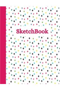 SketchBook: Blank Pages size 8.5"x 11" 100 pages - Pink White Yellow Green Cover Great for Drawing, Sketching, Writing and more -