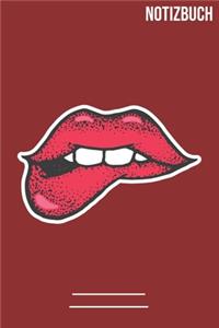 Notizbuch Kuss Lippe