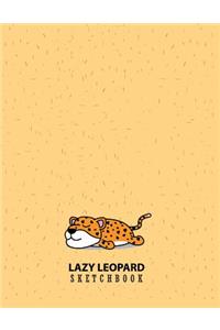 Lazy leopard Sketchbook: Lazy leopard on yellow cover (8.5 x 11) inches 110 pages, Blank Unlined Paper for Sketching, Drawing, Whiting, Journaling & Doodling