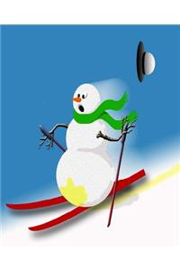Funny Snowman Ski Skiing Joke Silly Humor School Comp Book 130 Pages