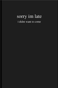 Sorry Im Late I Didnt Want to Come