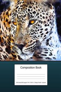Composition Book 100 Sheets/200 Pages/7.44 X 9.69 In. College Ruled/ Leopard