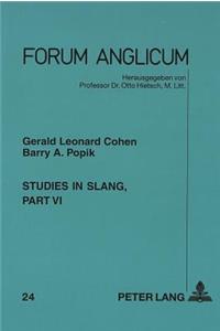 Studies in Slang
