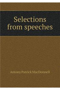 Selections from speeches