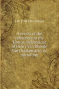 review of the references to the Hortus malabaricus of Henry Van Rheede Van Draakenstein sic microform